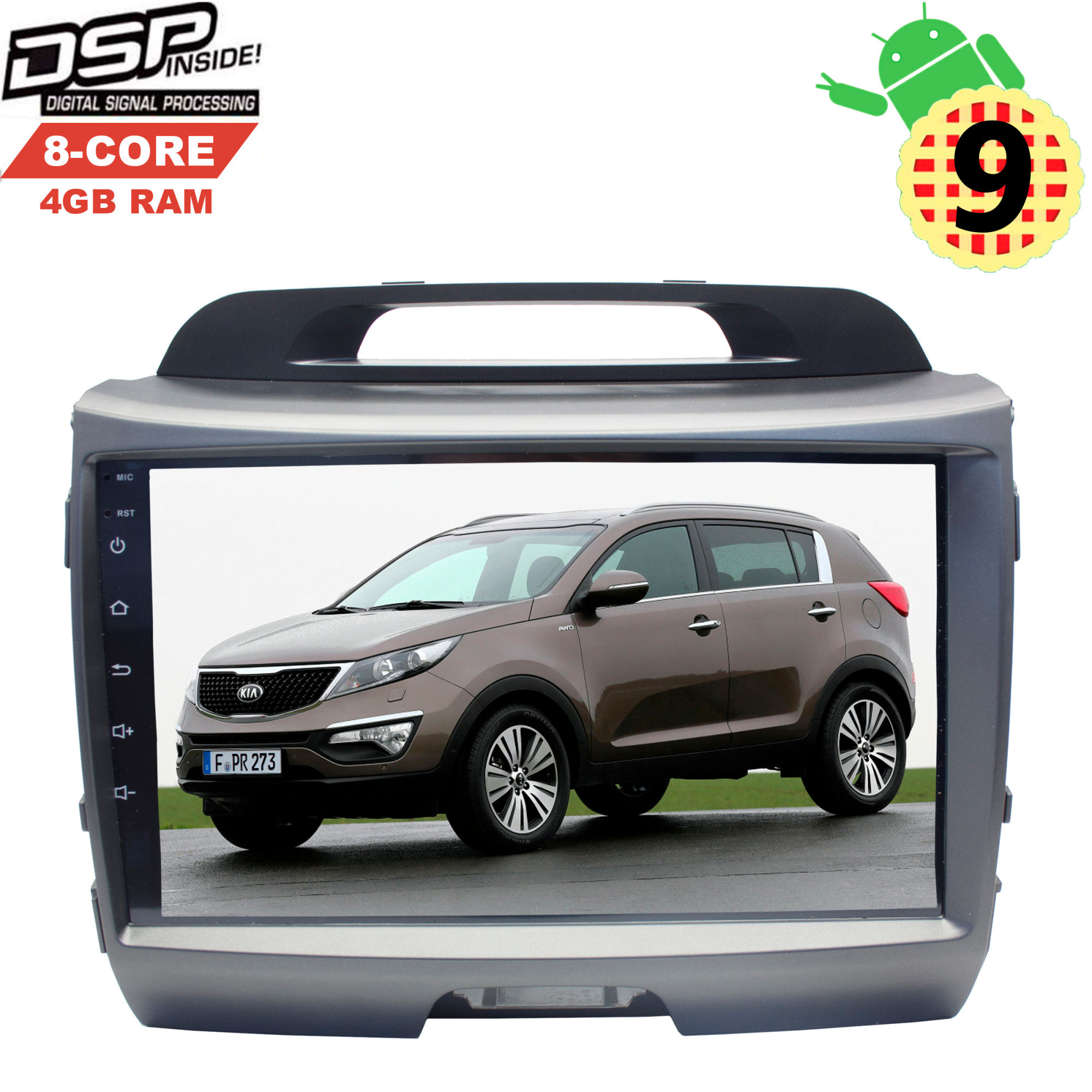 Штатная магнитола Kia Sportage LeTrun 3081 9 дюймов Android 9.x DSP 8 ядер